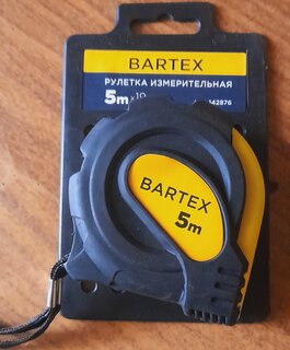 Рулетка 5 м, обрезиненный пластик, 19 мм, с фиксатором, Bartex, JB-47/05 - фото 5 от пользователя