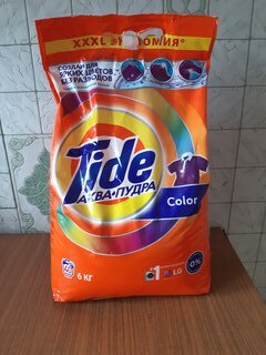 Стиральный порошок Tide, 6 кг, автомат, для цветного белья, Color - фото 2 от пользователя