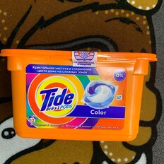 Капсулы для стирки Tide, Все в 1 Pods Color, 15 шт, капсула 22.8 г - фото 7 от пользователя