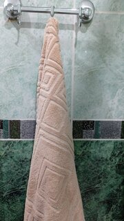 Полотенце банное 70х140 см, 100% хлопок, 450 г/м2, жаккард, Ромбы 4443, Авангард, бежевое, 83, Россия - фото 3 от пользователя