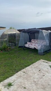Качели садовые 3-местные, 236.5х138х181.5 см, 280 кг, Olsa, Турин, раскладываются в кровать, с москитной сеткой, коричневые, веточки, подушка, С913, металл - фото 1 от пользователя