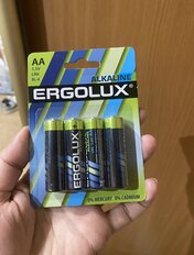 Батарейка Ergolux, АА (LR6, 15A), Alkaline, щелочная, 1.5 В, блистер, 4 шт, 11748 - фото 6 от пользователя