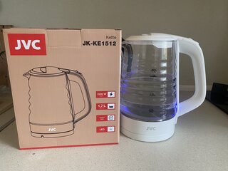 Чайник электрический JVC, JK-KE1512, белый, 1.7 л, 2200 Вт, скрытый нагревательный элемент, стекло - фото 2 от пользователя