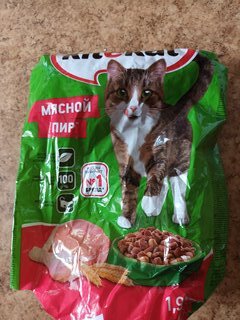 Корм для животных Kitekat, 1900 г, для взрослых кошек, сухой, мясной пир, пакет, 10132142 - фото 3 от пользователя