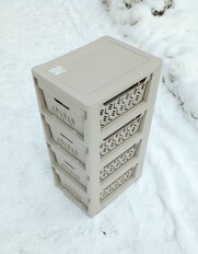 Комод 4 ящика, Deluxe, 38.5х30х69 см, светло-бежевый, С32769/433276934, Бытпласт - фото 6 от пользователя