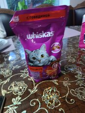 Корм для животных Whiskas, 350 г, для взрослых кошек 1+, сухой, говядина, подушечки с паштетом, пакет, G3650 - фото 2 от пользователя