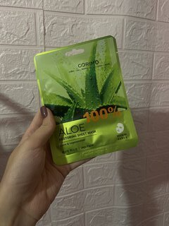 Маска для лица, Corimo, Восстановление, тканевая, 22 г, 100% Aloe - фото 2 от пользователя