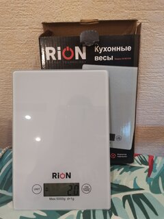 Весы кухонные электронные, стекло закаленное, Rion, платформа, точность 1 г, до 5 кг, LCD-дисплей, белые, BB-K08 - фото 9 от пользователя