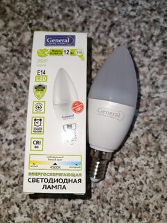 Лампа светодиодная E14, 12 Вт, 230 В, свеча, 4500 К, нейтральный белый свет, General Lighting Systems, GLDEN-CF, CF, 649928 - фото 2 от пользователя