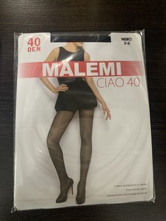 Колготки Malemi, Ciao, 40 DEN, р. 2, nero/черные, с шортиками и прозрачным мыском - фото 1 от пользователя