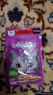 Корм для животных Whiskas, 75 г, для взрослых кошек 1+, желе, говядина/ягнятина, пауч, G8457 - фото 2 от пользователя