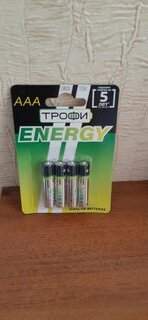 Батарейка Трофи, ААА (LR03, 24A), Energy Alkaline, щелочная, 1.5 В, блистер, 4 шт, Б0017044 - фото 1 от пользователя