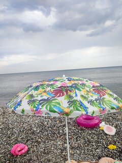 Зонт пляжный 180 см, с наклоном, 8 спиц, металл, Разноцветные листья, LG04 - фото 2 от пользователя