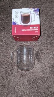 Кружка стекло, 300 мл, Dopio, двойные стенки, Apollo, DOP-300, бесцветная - фото 4 от пользователя