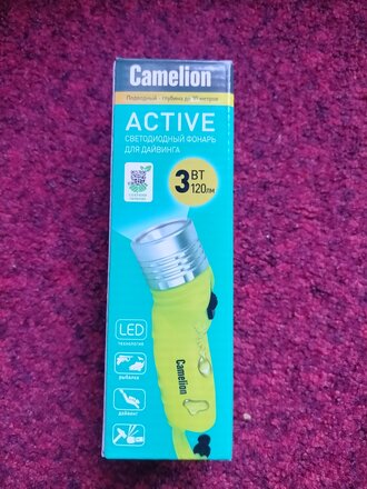 Фонарь Camelion, LED 3W Toshiba, пластик, желтый, 4xLR6, дайв, алюминий, блистер, LED51534 - фото 2 от пользователя