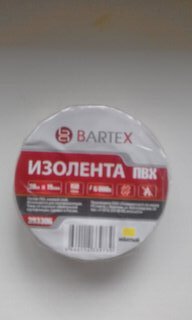 Изолента ПВХ, 19 мм, 150 мкм, желтая, 20 м, индивидуальная упаковка, Bartex - фото 1 от пользователя