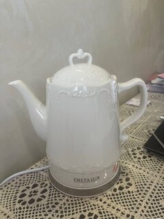 Чайник электрический Delta Lux, DL-1236, 1.5 л, диск, вращение корпуса, световой индикатор, 1500 Вт, скрытый нагревательный элемент, фарфор - фото 9 от пользователя