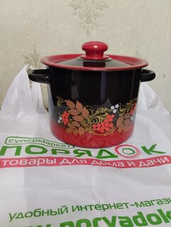 Кастрюля эмалированная сталь, 3.5 л, с крышкой, крышка сталь, Сибирские товары, С1612.38, в ассортименте - фото 1 от пользователя