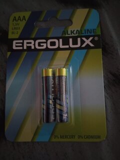 Батарейка Ergolux, ААА (LR03, 24A), Alkaline, щелочная, 1.5 В, блистер, 2 шт, 11743 - фото 3 от пользователя