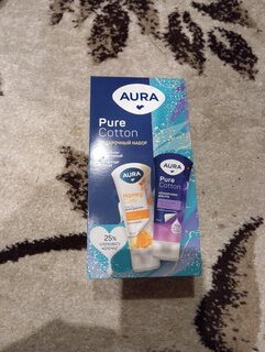 Набор подарочный для женщин, Aura, Pure Cotton, крем для рук питательный, 75 мл + крем для рук ночной, 75 мл - фото 2 от пользователя