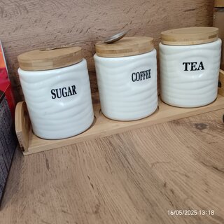 Банка для сыпучих продуктов, керамика, 0.7 л, 3 шт, с крышкой, Y156 - фото 6 от пользователя