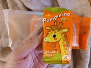 Салфетки влажные Pamperino Kids, детские, с ромашкой и витамином Е, 8х8 шт, 72782 - фото 1 от пользователя
