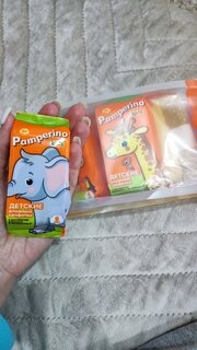 Салфетки влажные Pamperino Kids, детские, с ромашкой и витамином Е, 8х8 шт, 72782 - фото 7 от пользователя