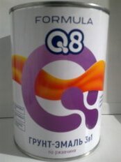 Грунт-эмаль Formula Q8, по ржавчине, алкидная, белая, 0.9 кг - фото 9 от пользователя