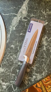 Нож кухонный Daniks, Оптима, универсальный, нержавеющая сталь, 12.5 см, рукоятка пластик, YW-A639-UT - фото 4 от пользователя