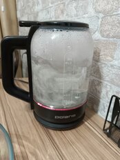 Чайник электрический Polaris, PWK 1720CGLD, черный, 1.5 л, 2150 Вт, скрытый нагревательный элемент, стекло - фото 6 от пользователя