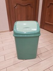 Контейнер для мусора пластик, 18 л, прямоугольный, плавающая крышка, зеленый, Dunya Plastik, Sympaty, 09403 - фото 8 от пользователя