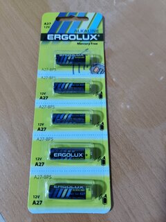 Батарейка Ergolux, A27 (MN27, 27A), Alkaline, щелочная, 12 В, блистер, 5 шт, 12297 - фото 7 от пользователя