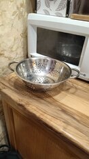 Дуршлаг нержавеющая сталь, 24 см, с ручкой, на ножке, 102208 - фото 2 от пользователя