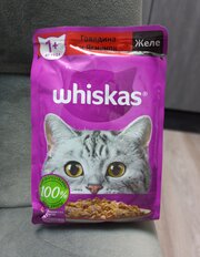 Корм для животных Whiskas, 75 г, для взрослых кошек 1+, желе, говядина/ягнятина, пауч, G8457 - фото 2 от пользователя