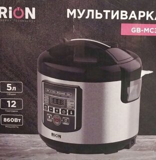 Мультиварка Rion, GB-MC38, 12 программ, 5 л, 860 Вт, тефлоновое покрытие чаши, антипригарное покрытие - фото 2 от пользователя