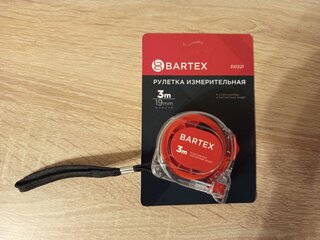 Рулетка 3х19 мм, с фиксатором, прозрачный корпус, Bartex, M-20 - фото 1 от пользователя