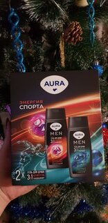 Набор подарочный для мужчин, Aura, Энергия спорта, гель для душа 3в1, 250 мл + гель для душа 3в1, 250 мл - фото 1 от пользователя