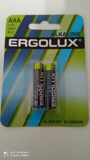 Батарейка Ergolux, ААА (LR03, 24A), Alkaline, щелочная, 1.5 В, блистер, 2 шт, 11743 - фото 7 от пользователя