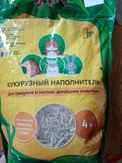 Наполнитель для лотка кукурузный, 4 л, для грызунов и мелких животных, Эколайт - фото 2 от пользователя