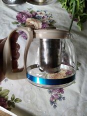 Чайник заварочный нержавеющая сталь, пластик, 0.7 л, с ситечком, BE-5510, бежевый - фото 2 от пользователя