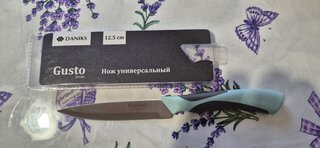 Нож кухонный Daniks, Gusto, универсальный, сталь, 12.5 см, рукоятка пластик, YW-A377B-UT - фото 8 от пользователя