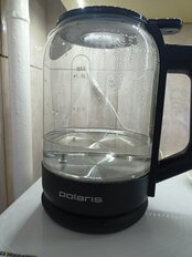 Чайник электрический Polaris, PWK 1720CGLD, черный, 1.5 л, 2150 Вт, скрытый нагревательный элемент, стекло - фото 8 от пользователя
