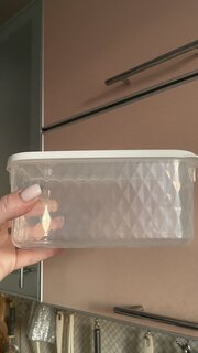 Контейнер пищевой пластик, 1.3 л, 18х12.5х8 см, белый, прямоугольный, Бытпласт, Кристалл, 433141916 - фото 2 от пользователя