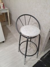 Стул 440х435х905 мм, белый мрамор, античное серебро, сиденье круглое, винилискожа, на болтах, Модуль, Барный Дельта, 517 - фото 4 от пользователя