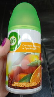 Освежитель воздуха Air Wick, 250 мл, Сочный апельсин и грейпфрут, сменный, сухое распыление, 3219082 - фото 5 от пользователя