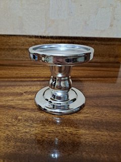 Подсвечник декоративный стекло, 1 свеча, 8х8 см, серебряный, Y6-10473 - фото 1 от пользователя