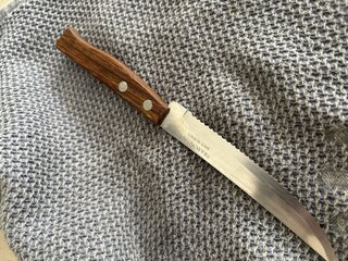 Нож кухонный Tramontina, Tradicional, для стейка, нержавеющая сталь, 12.5 см, рукоятка дерево, 22200/905-TR - фото 9 от пользователя