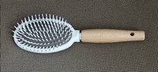 Расческа массажная, 24.5х7 см, пластик, деревянная ручка, Y9-113 - фото 6 от пользователя