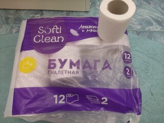 Туалетная бумага Softi Clean, 2 слоя, 12 шт, 15.31 м, с втулкой, белая - фото 4 от пользователя