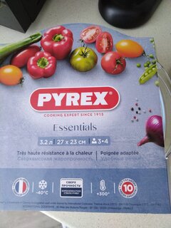 Кастрюля стекло, 3.2 л, с крышкой, стекло жаропрочное, Pyrex, Essentials, 208A000N/2022 - фото 3 от пользователя